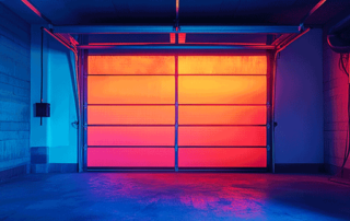 Thermal scan showing garage door insulation problems