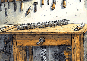 Garage door torsion spring system with safety components labeled