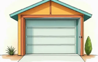 Garage door with seismic reinforcement bracing and safety straps during earthquake conditions