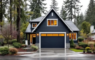 Modern garage with smart opener on Vancouver home near Portland commuter corridor