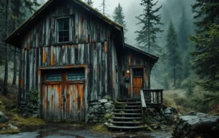 Weathered 1910s wooden house in Bingen showing moisture damage from Columbia Gorge climate