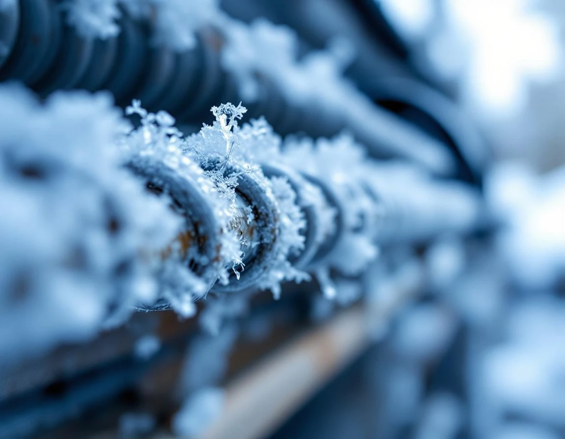 Garage door torsion spring with frost damage and metal fatigue from foothills freeze-thaw cycles