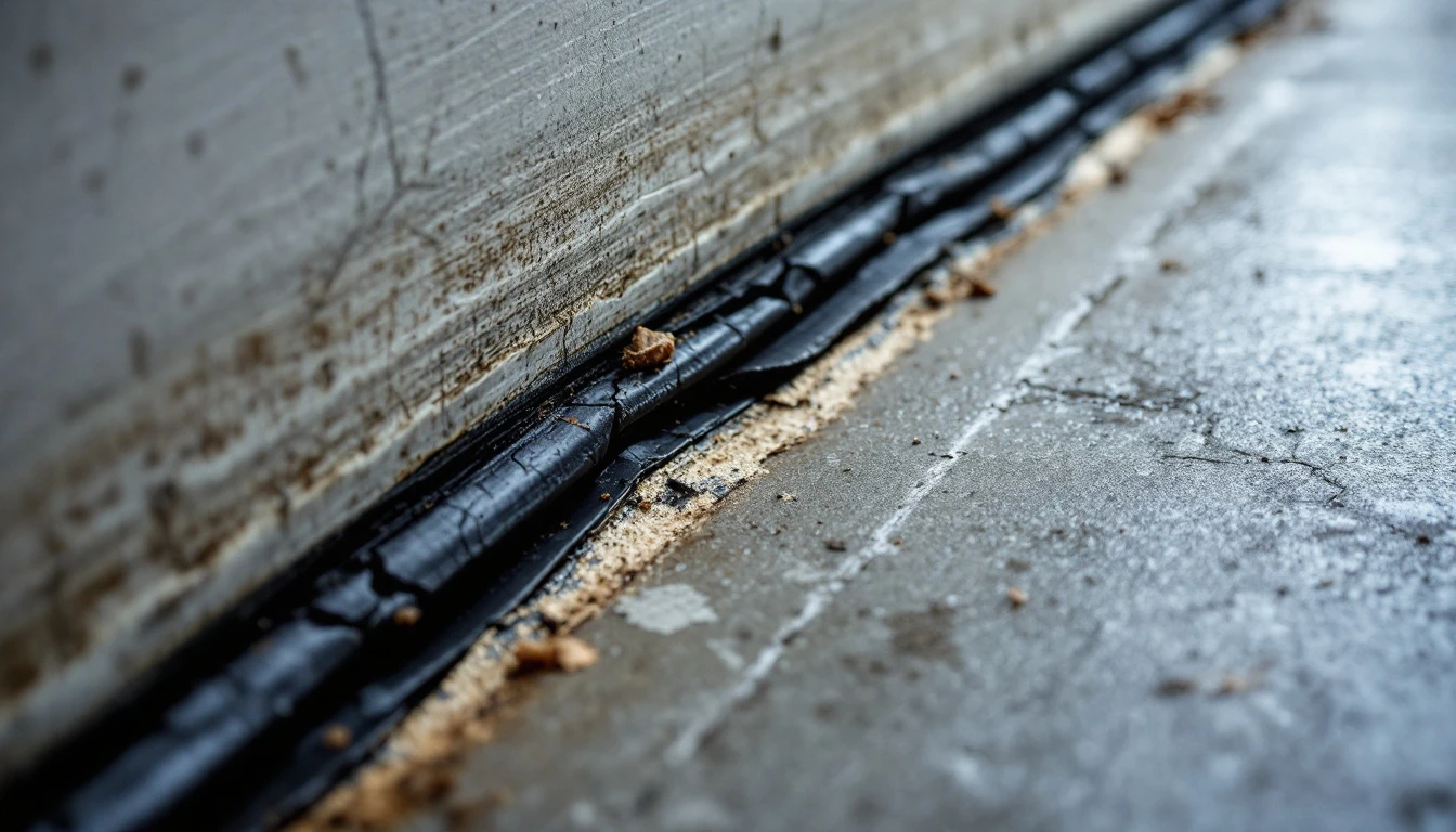 Cracked and deteriorating garage door weather seal with visible gaps allowing air and moisture infiltration