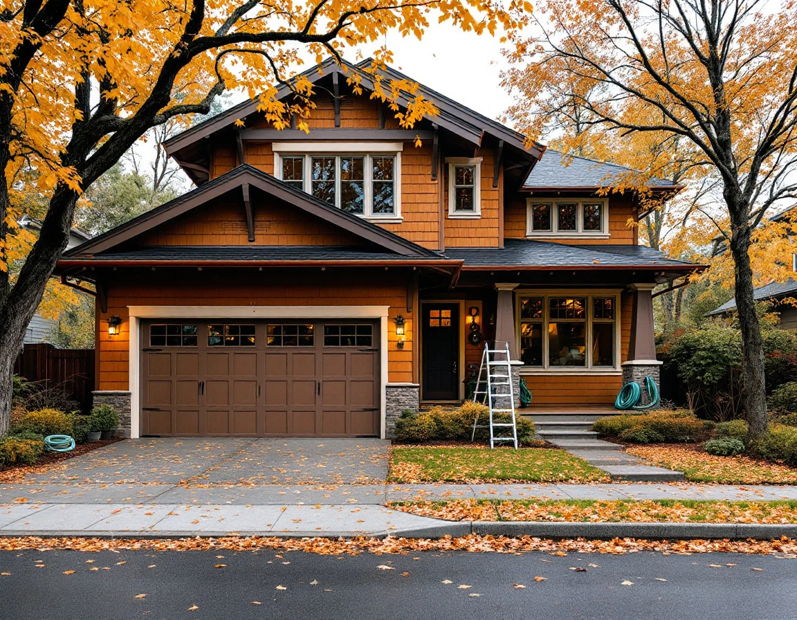 Portland craftsman home with completed winterization tasks including wrapped faucets and cleaned gutters